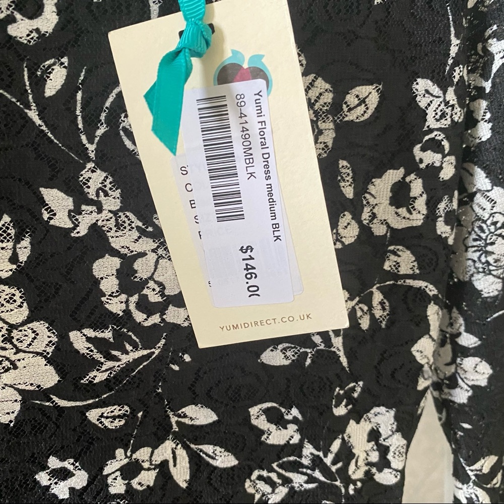 NWT Stunning A-Line B&W floral Hepburn Dress:
